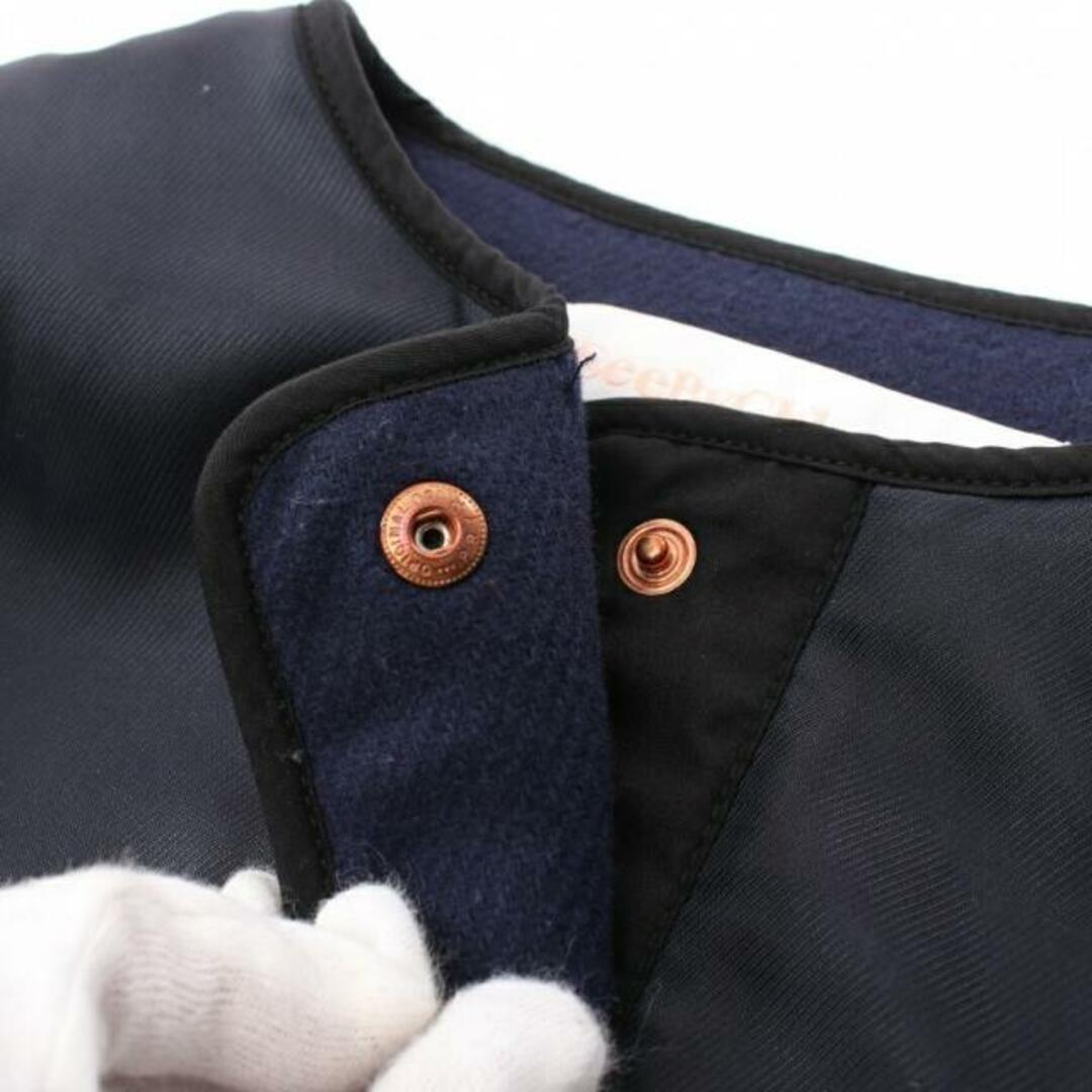 SEE BY CHLOE(シーバイクロエ)の ロングコート ノーカラー ウール ネイビー ブラック 切替 レディースのジャケット/アウター(ロングコート)の商品写真