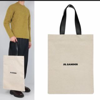 ジルサンダー(Jil Sander)の【値下げ】ジルサンダー　ロゴ　キャンバス　トートバッグ(トートバッグ)