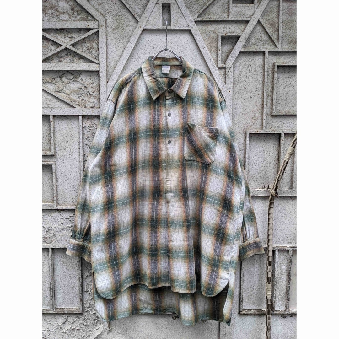 OMBRE CHECK pull over shirt vintage