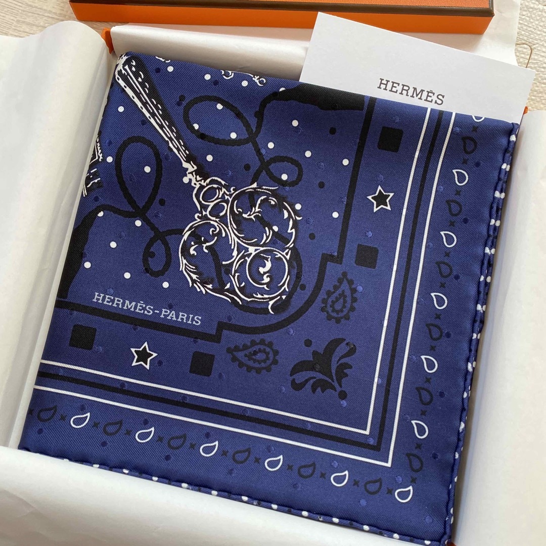 2023 エルメス HERMES レクレバンダナ 55 ネイビー マリン 鍵