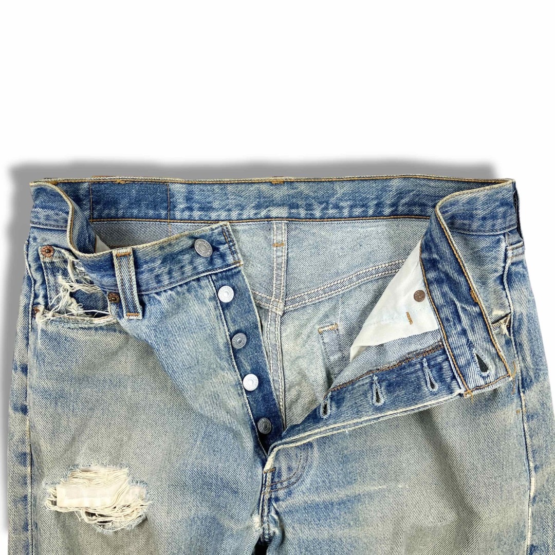 90s USA製 Levi's 501xx クラッシュデニム グランジ ジーンズ - www