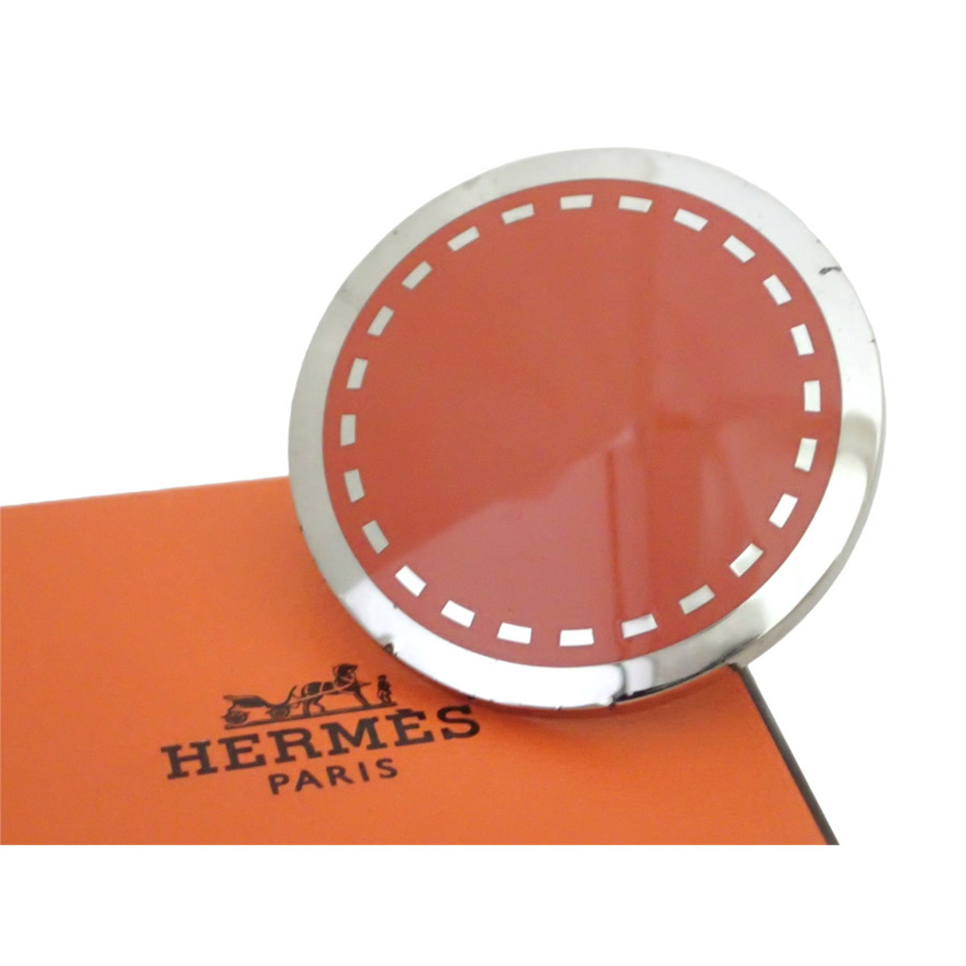 エルメス HERMES スカーフリング メタル/エナメル シルバーｘオレンジ レディース 送料無料 e54907