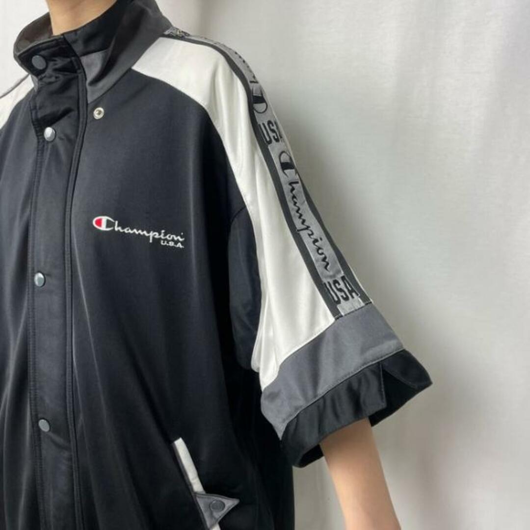 Champion USA チャンピオン サイドロゴテープ 半袖 ジャージ トラックジャケット メンズXL相当