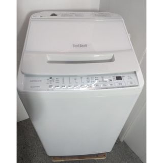 ヒタチ(日立)の洗濯機　日立　音の静かなインバーター式　ビートウォッシュ　ホワイトガラストップ(洗濯機)
