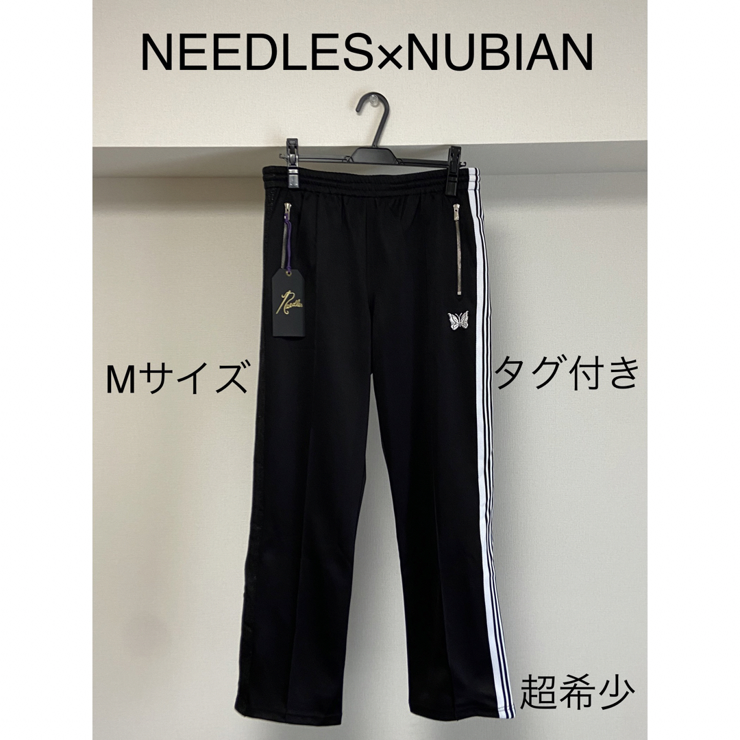 新品未使用　needles トラックパンツ　総柄　ペイズリー柄　ブラック