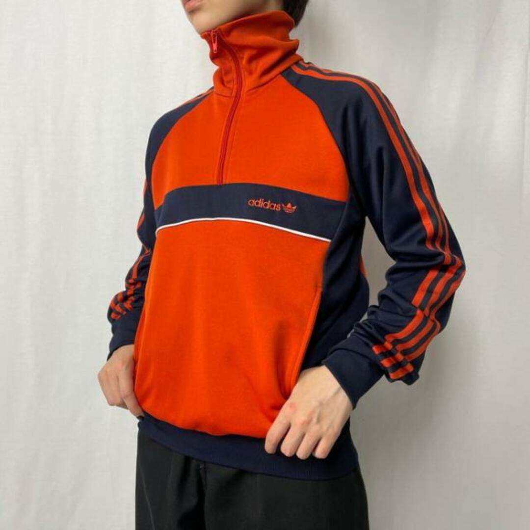 00年代 adidas アディダス トレフォイルロゴ ハーフジップ アノラック ジャージ トラックジャケット メンズS レディース