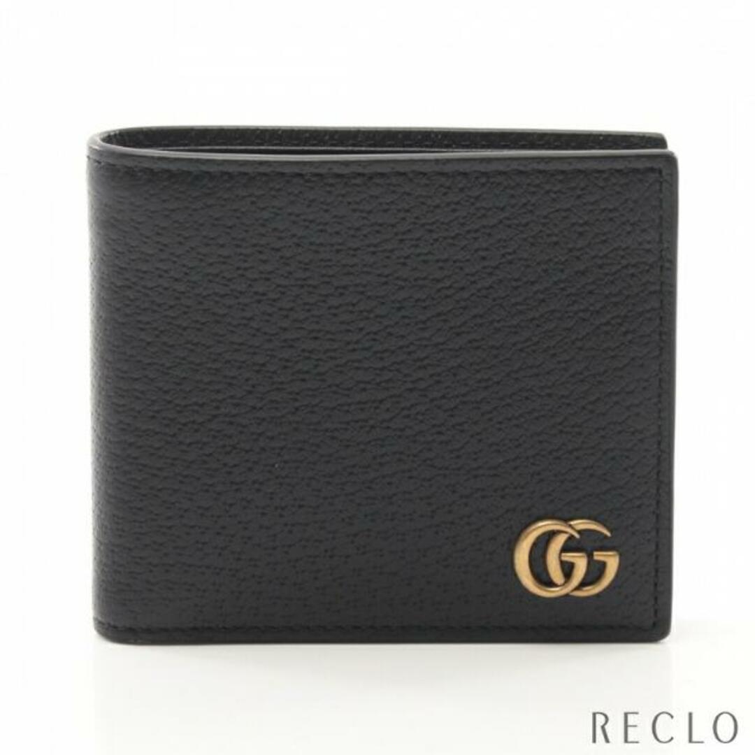 Gucci - GGマーモント 二つ折り財布 レザー ブラックの通販 by RECLO