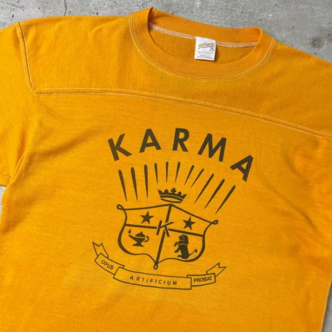 USA製 70年代〜80年代 KARMA プリント フットボールTシャツ メンズM