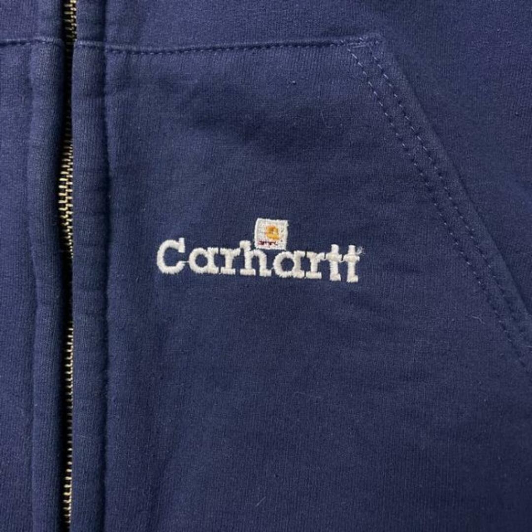 美品 Carhartt ロゴ 刺繍 ハーフジップスウェット 黒 XXL ゆるダボ