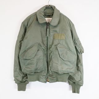 80年代 米軍実物 U.S.ARMY CWU45/P フライトジャケット 防寒 アメリカ軍 戦闘服 ミリタリー セージグリーン (メンズ M) 中古  古着 N5496