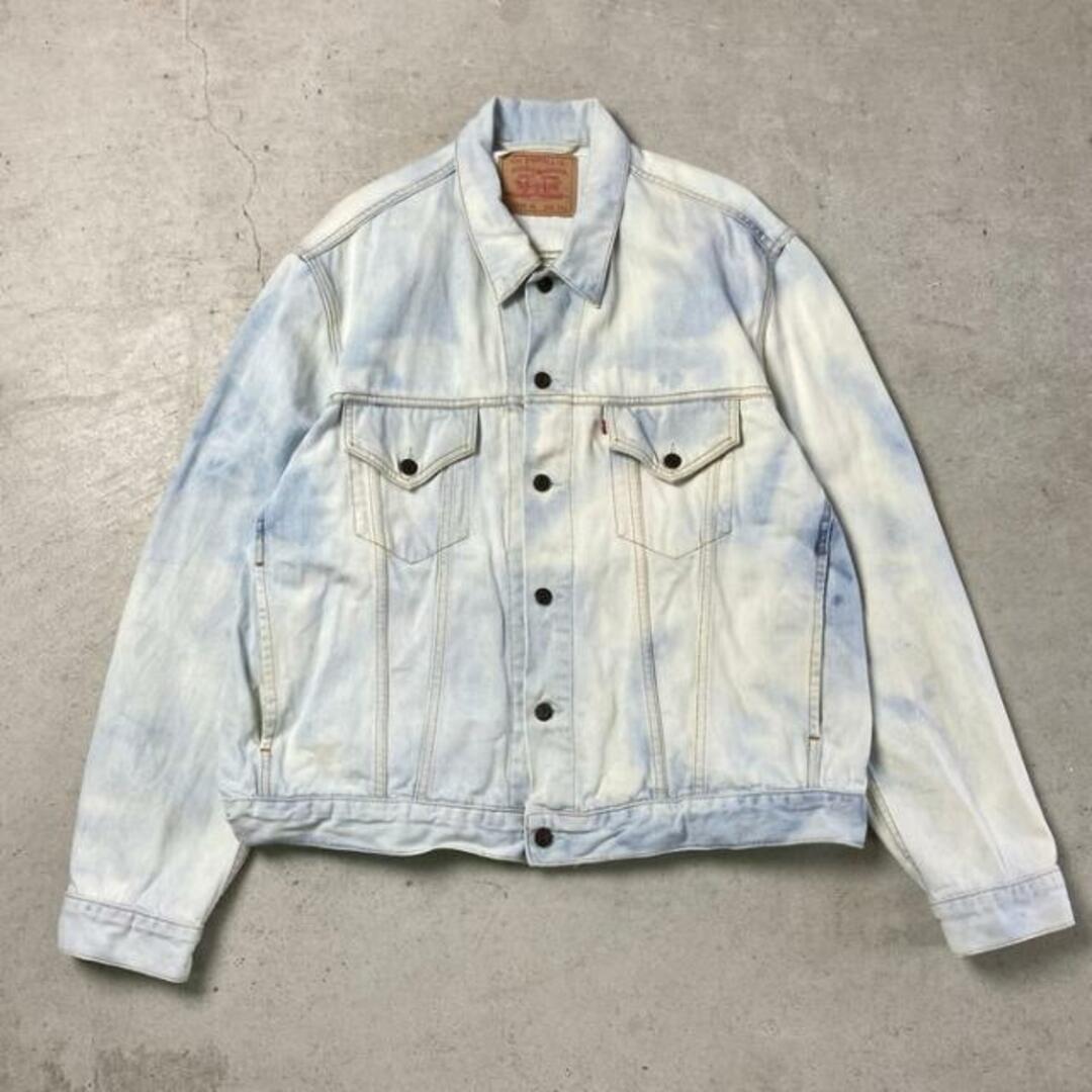 00年代 Levi´s ユーロリーバイス 70550 タイダイ ブリーチ加工 デニムジャケット メンズ2XLのサムネイル