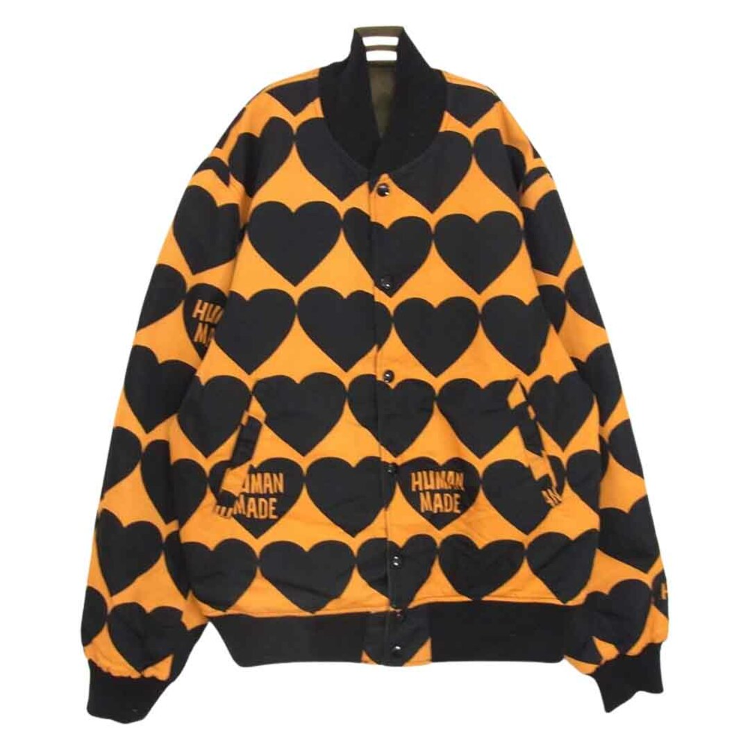 HUMAN MADE(ヒューマンメイド)のHUMAN MADE ヒューマンメイド HEART JACKET ハート リバーシブル ジャケット ブルゾン  オレンジ系 L【中古】 メンズのジャケット/アウター(その他)の商品写真