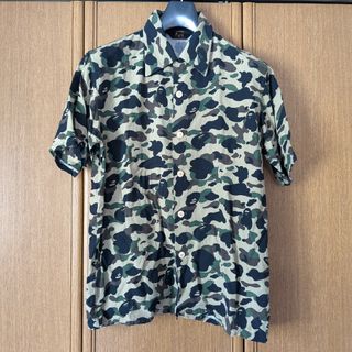 A Bathing Ape 初期　猿迷彩　カモフラ　レーヨン　シャツ M　エイプ(シャツ)