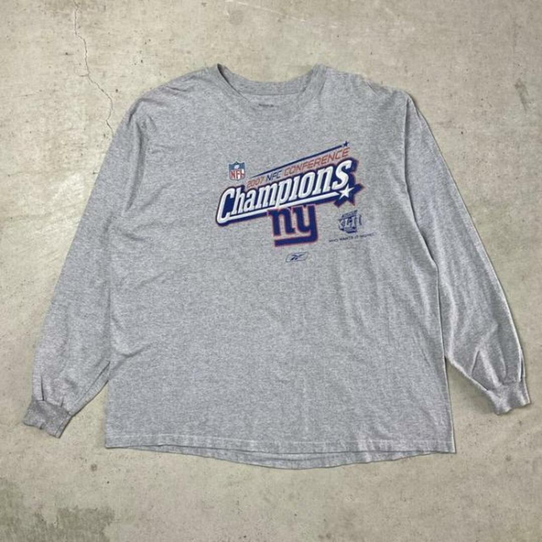 ビッグサイズ Reebok リーボック NFL SUPER BOWL XLII CHAMPIONS ニューヨーク・ジャイアンツ チームロゴ プリント  ロングTシャツ メンズ2XL | フリマアプリ ラクマ