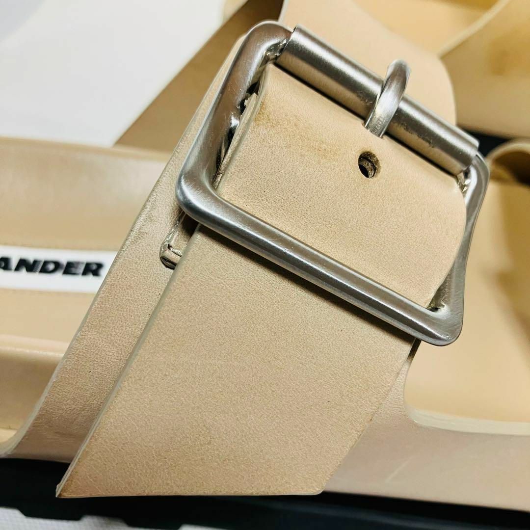 JIL SANDER レザー バックル サンダル 28cm EU44 ベージュ