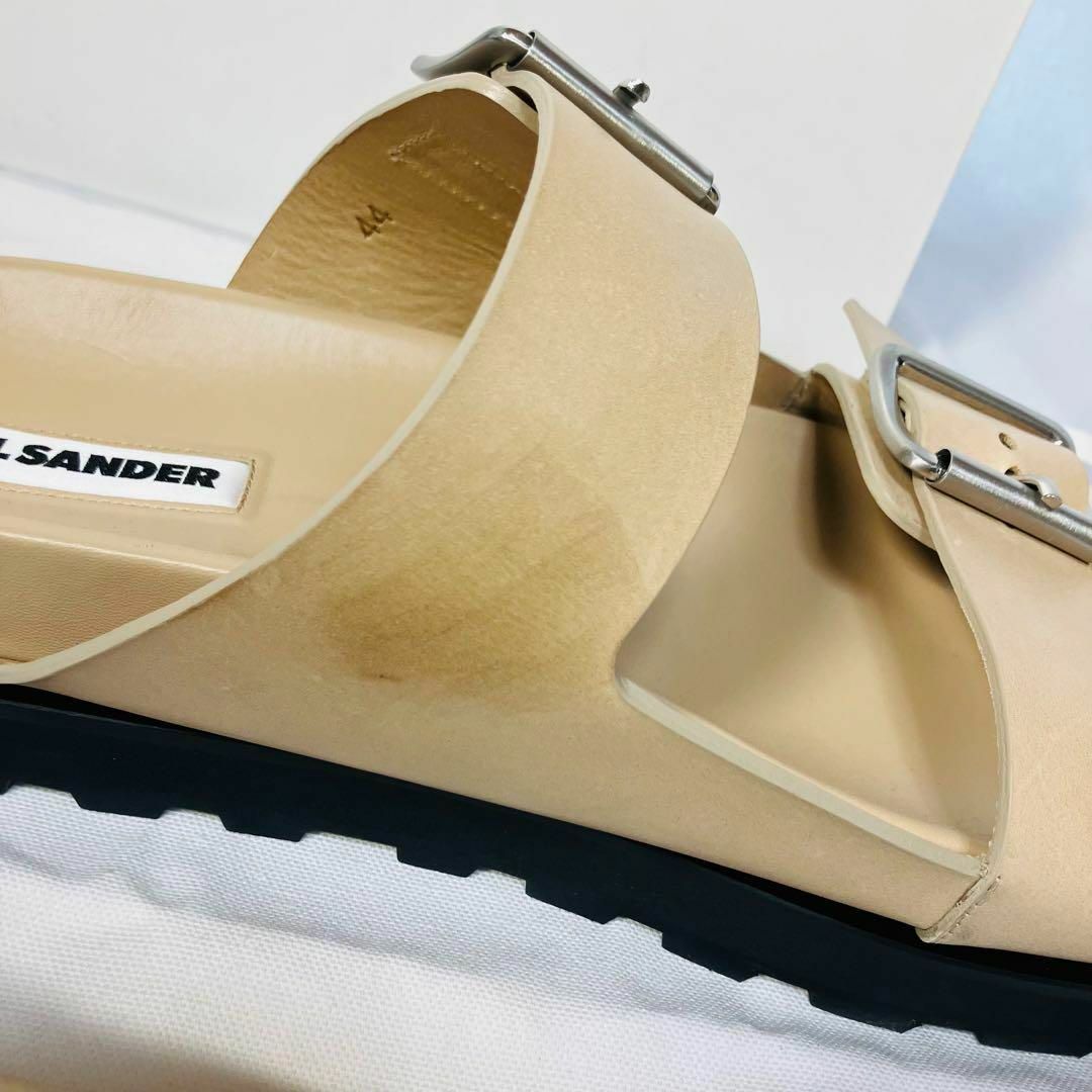 Jil Sander(ジルサンダー)のJIL SANDER レザー バックル サンダル 28cm EU44 ベージュ メンズの靴/シューズ(サンダル)の商品写真