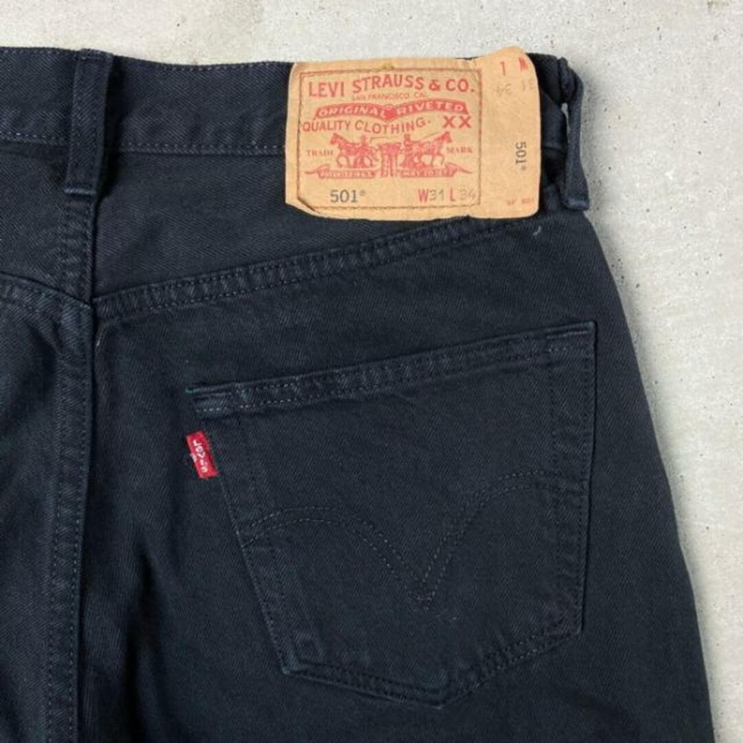 【EI326】Levi's 501 W31 L34 デニムブラックパンツ