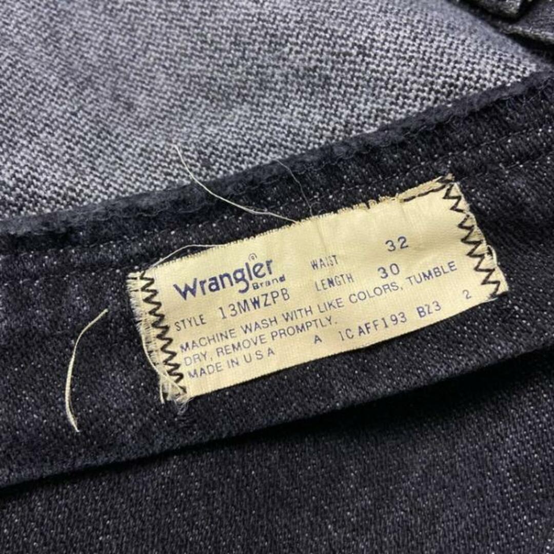 80~90年代 USA製 Wrangler ラングラー ストレート 先染め ブラックデニムパンツ メンズW32 L30