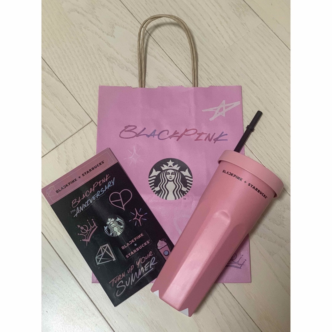 スターバックス　BLACKPINK ロゼ　タンブラー　ショッパー　ステッカー付き