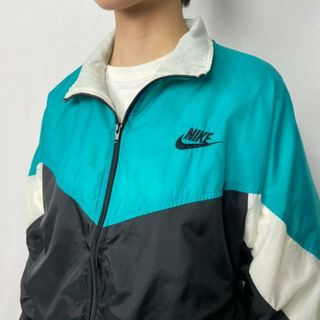 80s~90s 銀タグ NIKE トラックジャケット 短丈 ボックスシルエット