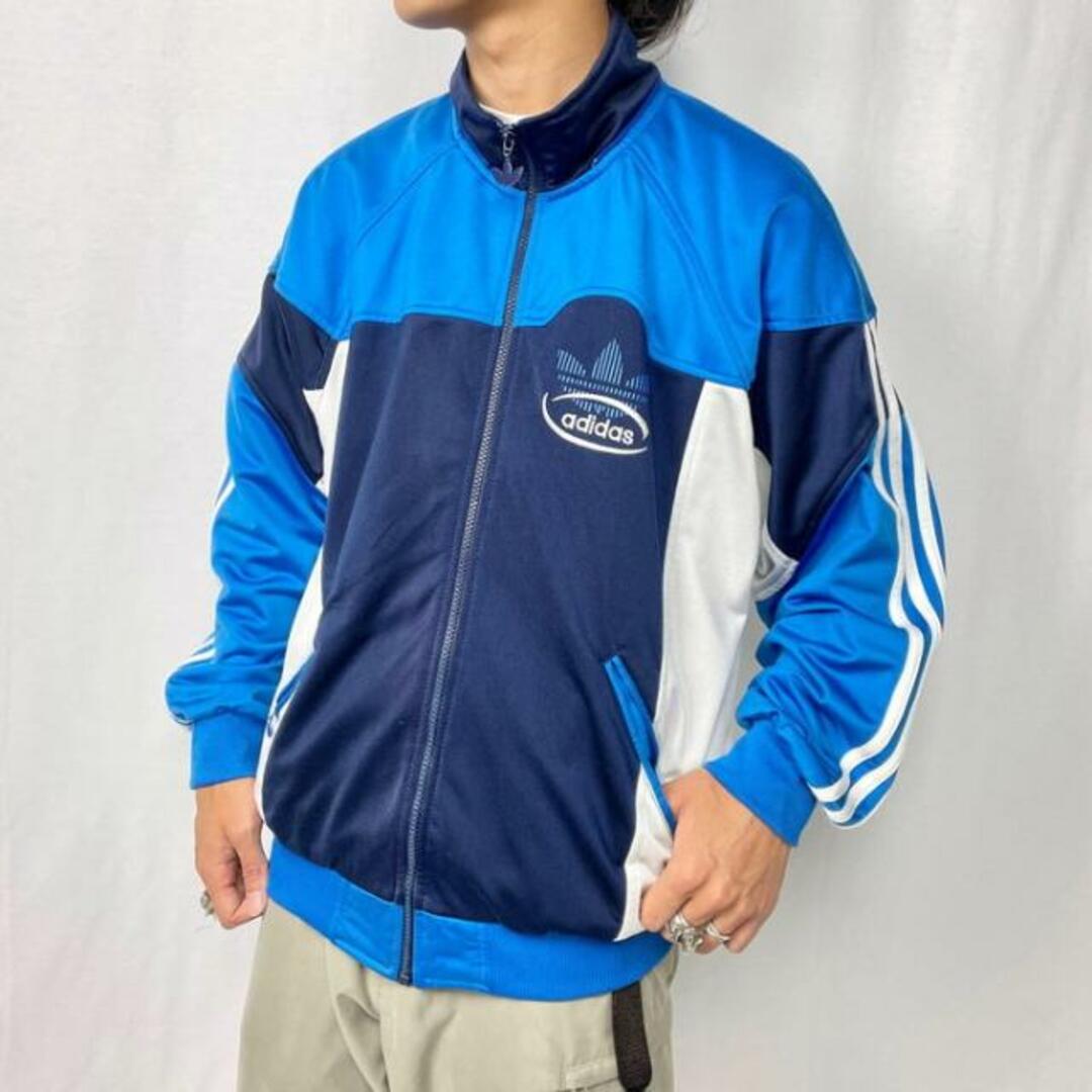 00s adidas アディダス トラックジャケット ホワイト ブルー XL-