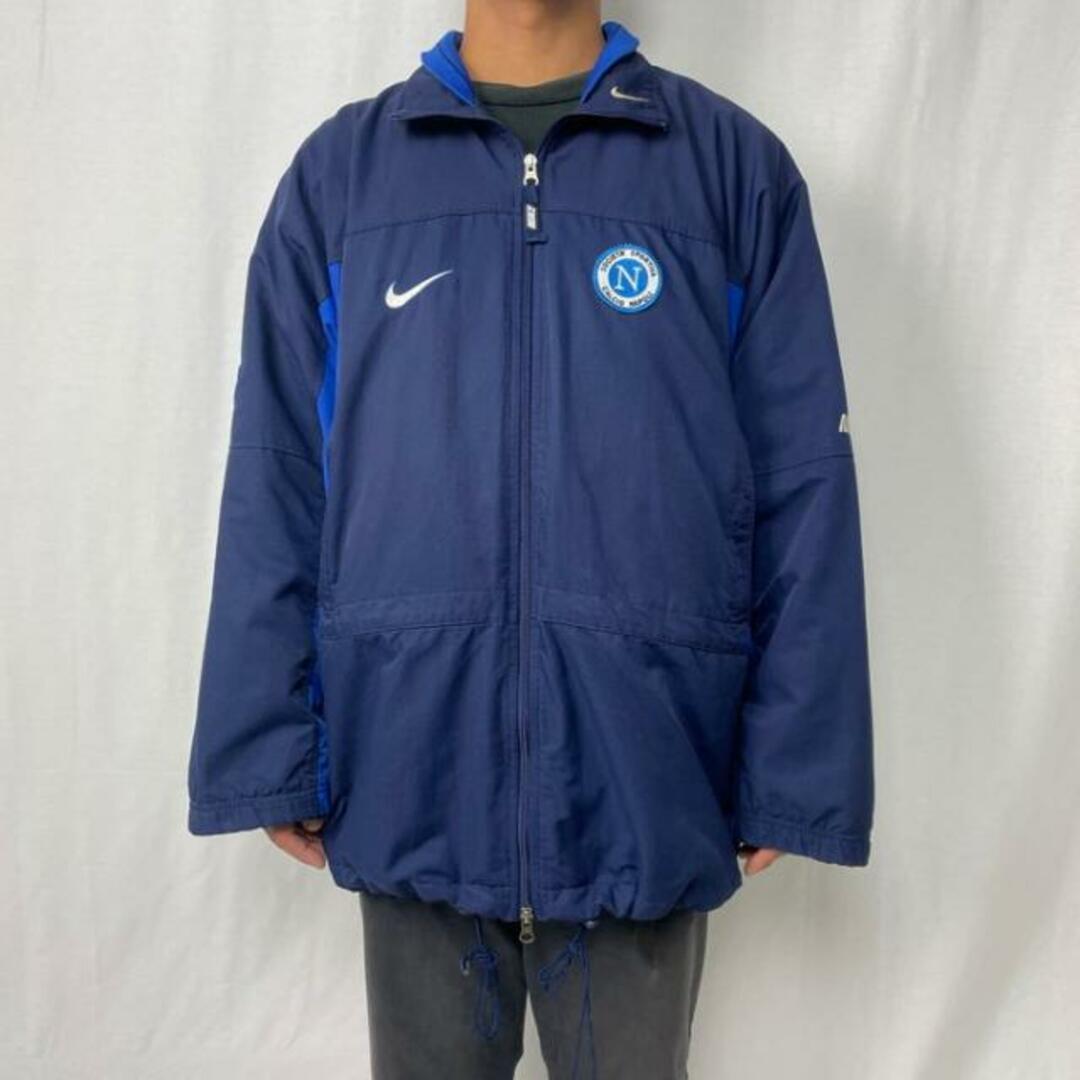 90年代 NIKE ナイキ SSC Napoli サッカー チームロゴ ナイロン ウィンドブレーカー トラックジャケット メンズXL相当