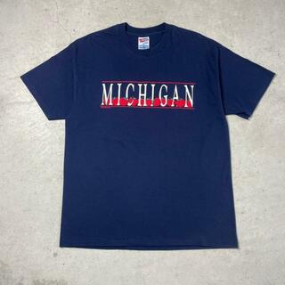 90年代 USA製 MICHIGAN ミシガン リンゴ ロゴ プリントTシャツ メンズXL