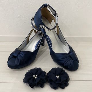 アクシーズファム(axes femme)のaxes femme お花コサージュ付PTパンプス 新品未使用 Ｓサイズ(ハイヒール/パンプス)