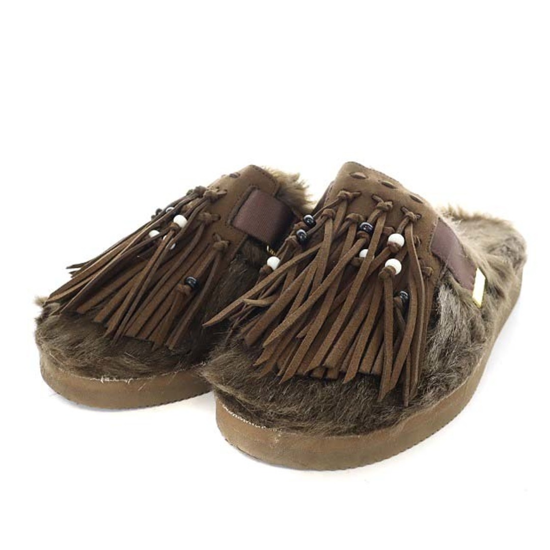 suicoke - スイコック 22AW Fur Fringe Sabo ファーフリンジサボ 茶の