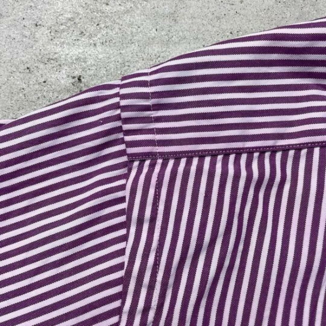 ラルフローレン　ストライプ　オックスフォードシャツ　ポニー刺繡　紫×白