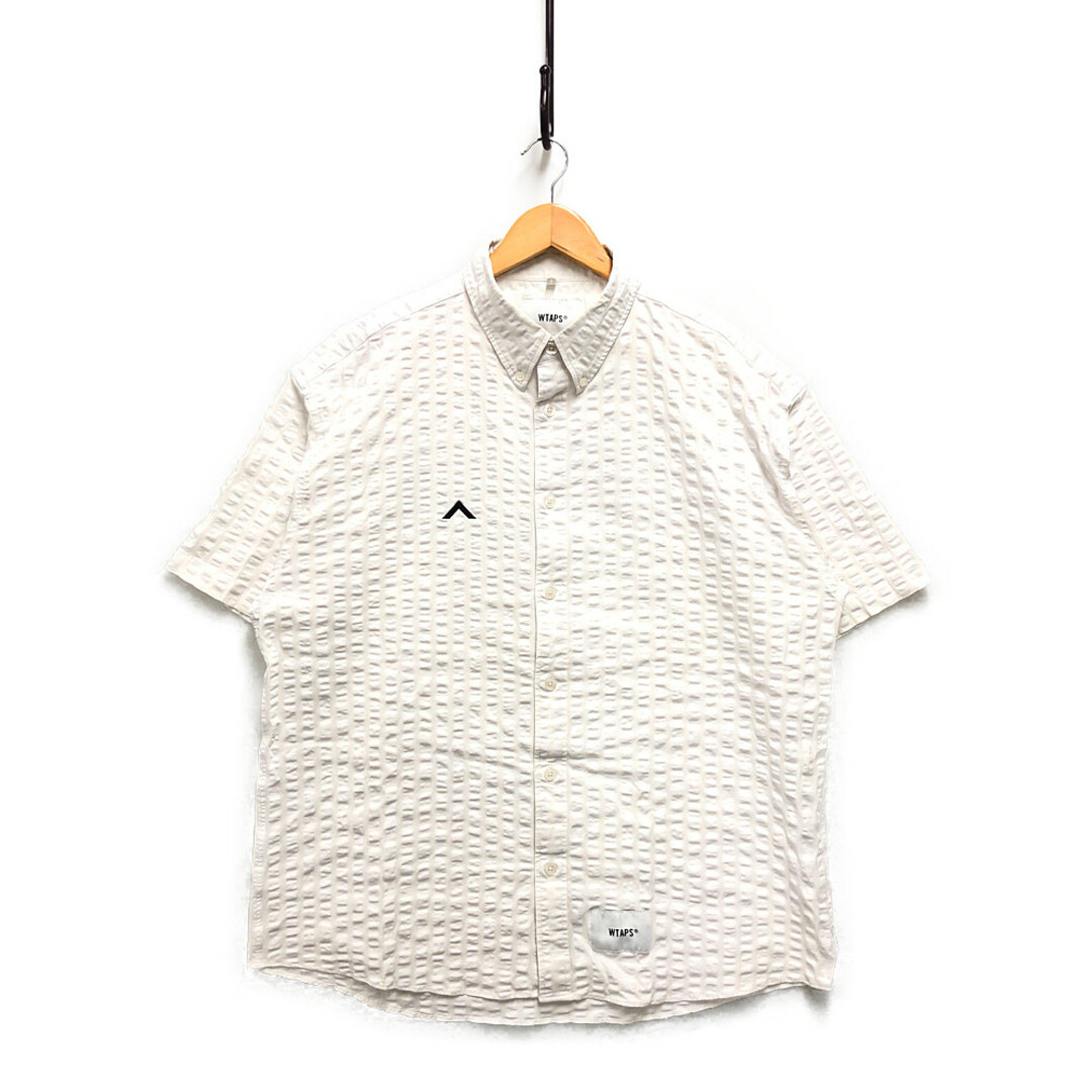 WTAPS ダブルタップス 22SS BD SS COPO. SUCKER. COOLMAX コールマックス 半袖シャツ ホワイト サイズ4 正規品 / B4158約635cm袖丈