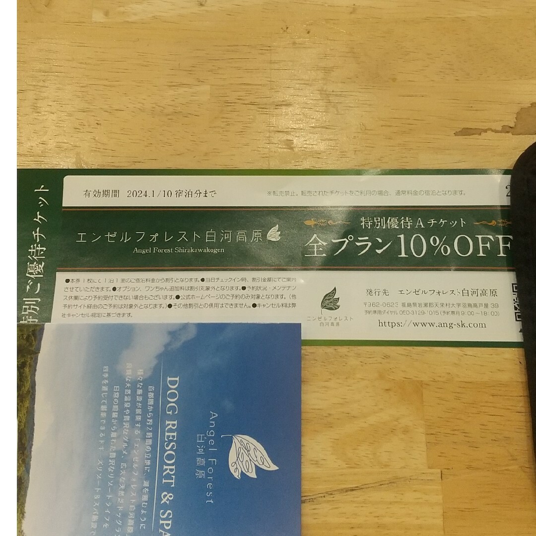エンゼルフォレスト白河高原10％割引券 チケットの優待券/割引券(その他)の商品写真