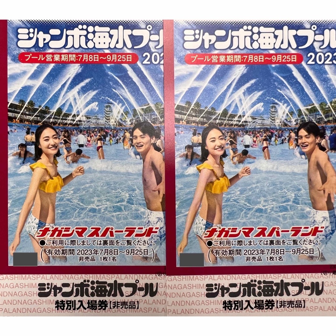 【SALE】ナガシマ　ジャンボ海水プール　ペアチケット