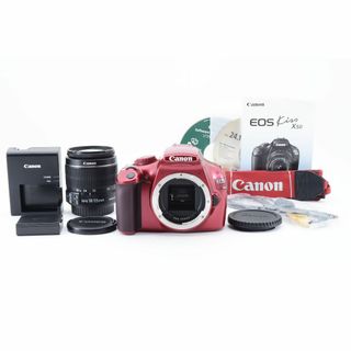 キヤノン(Canon)の【美品】Canon EOS Kiss x50 レッド 18-55 レンズセット(デジタル一眼)