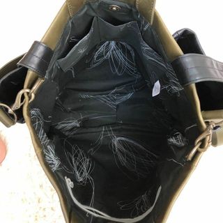お洒落】日本製グリーン×ブラック バイカラー 2WAYレザートートバッグ