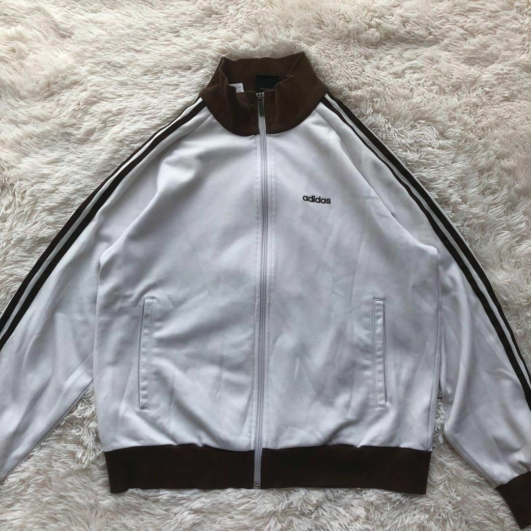 Adidasアディダストラックジャケット クリーム×ブラウンジャージ