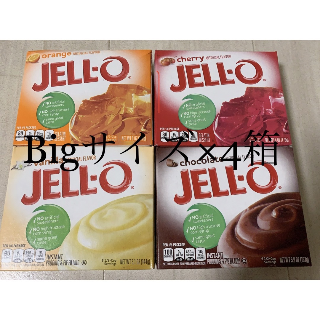 JELL-O ジェロのゼリー　4種類　Big サイズ 食品/飲料/酒の食品(菓子/デザート)の商品写真