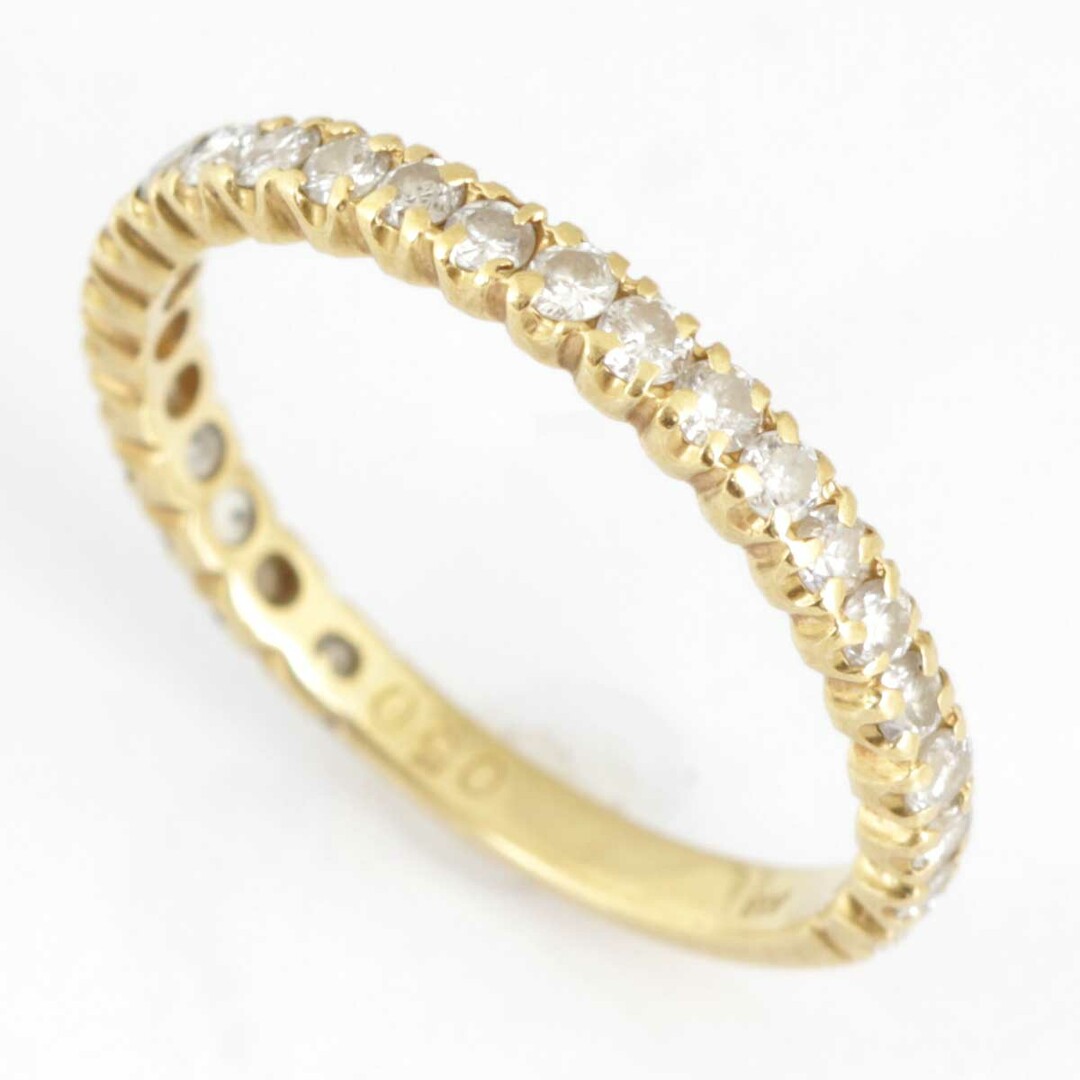 美品『USED』 K18 クォーターエタニティリング リング・指輪 ダイヤモンド 0.50ct 1.3g 8.5号約155mm全高