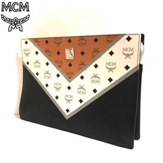 美品　MCM エムシーエム　クラッチバッグ　セカンドバッグ　レザー キャメル