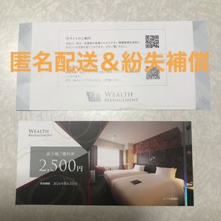 ウェルスマネジメント株主優待券　2500円分(その他)