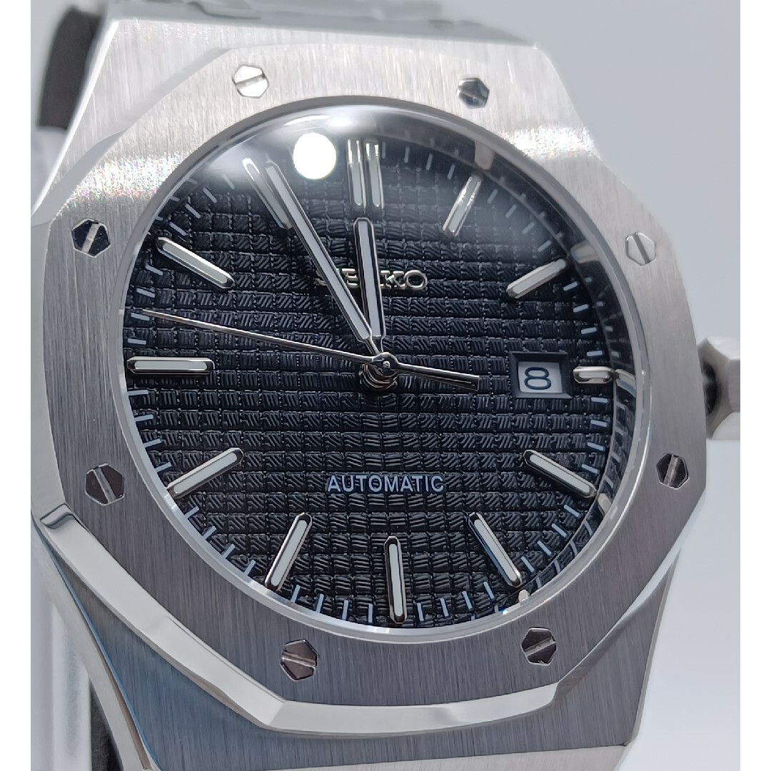 新品SEIKOMODカスタム腕時計ロイヤルオーク黒文字盤 - 腕時計(アナログ)