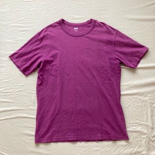ユニクロ(UNIQLO)の【MEN XL】クルーネックT（半袖）パープル　UniqloU ユニクロユー(Tシャツ(半袖/袖なし))