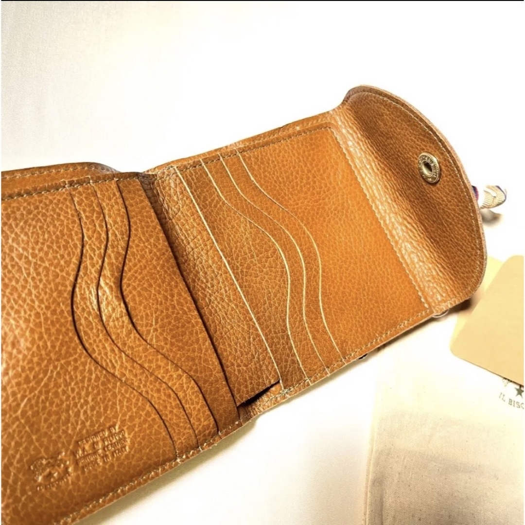イルビゾンテ　　二つ折り財布　がま口　型押し ロゴ　コンパクト　美品