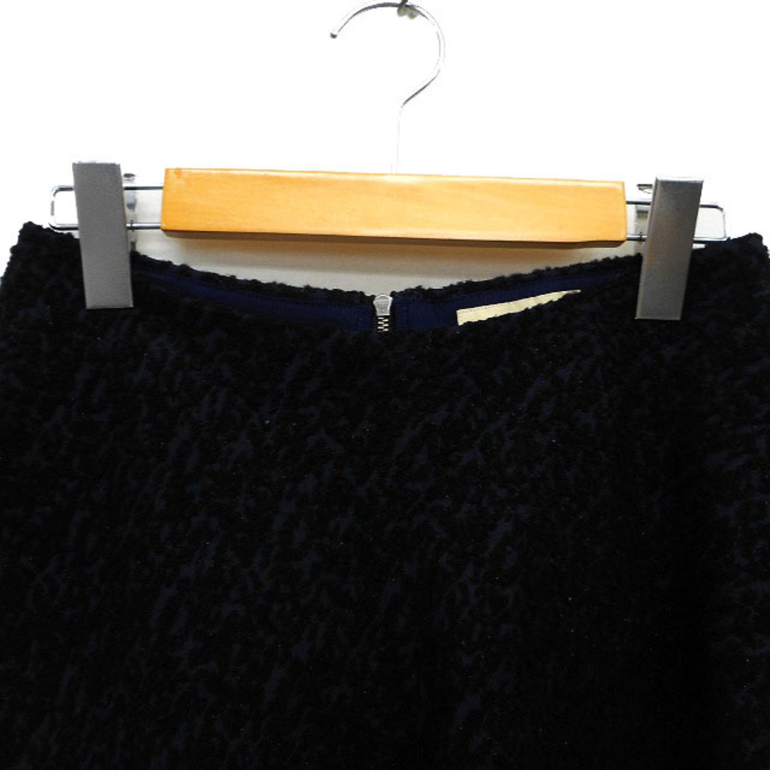 DES PRES(デプレ)のデプレ トゥモローランド スカート フレア ひざ丈 ジャガード ウール混 1 紺 レディースのスカート(ひざ丈スカート)の商品写真