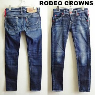 ロデオクラウンズ(RODEO CROWNS)のロデオクラウンズ　スーパースキニーデニム　W74cm　ストレッチ　レッドボタン(デニム/ジーンズ)