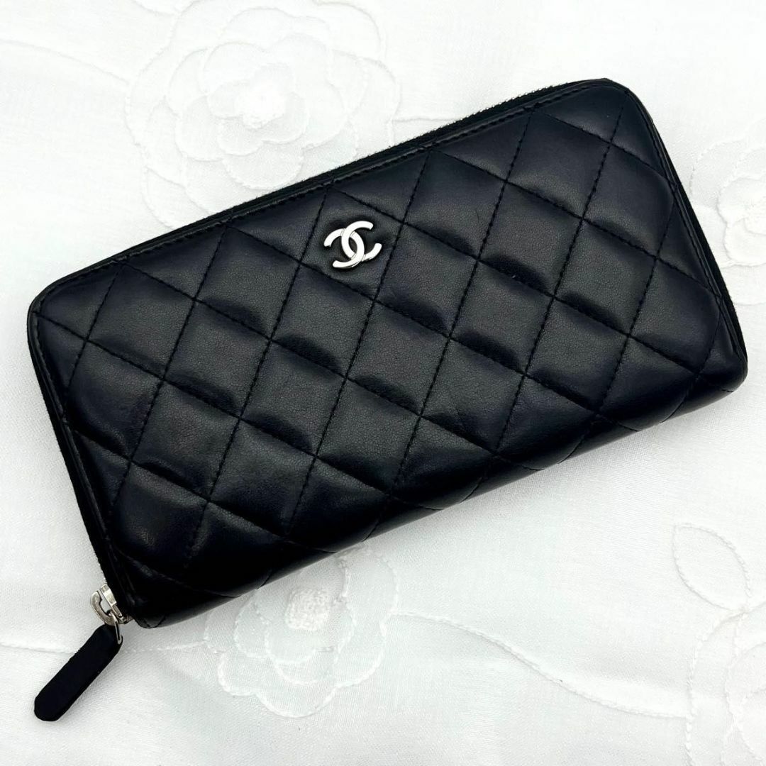 CHANEL シャネル マトラッセ ココマーク ラウンドファスナー B45