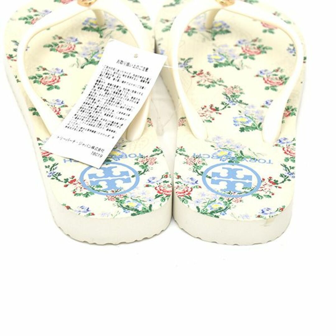 新品♪トリーバーチ ロゴ 花柄 ペイズリー ビーチサンダル 7M(約24cm
