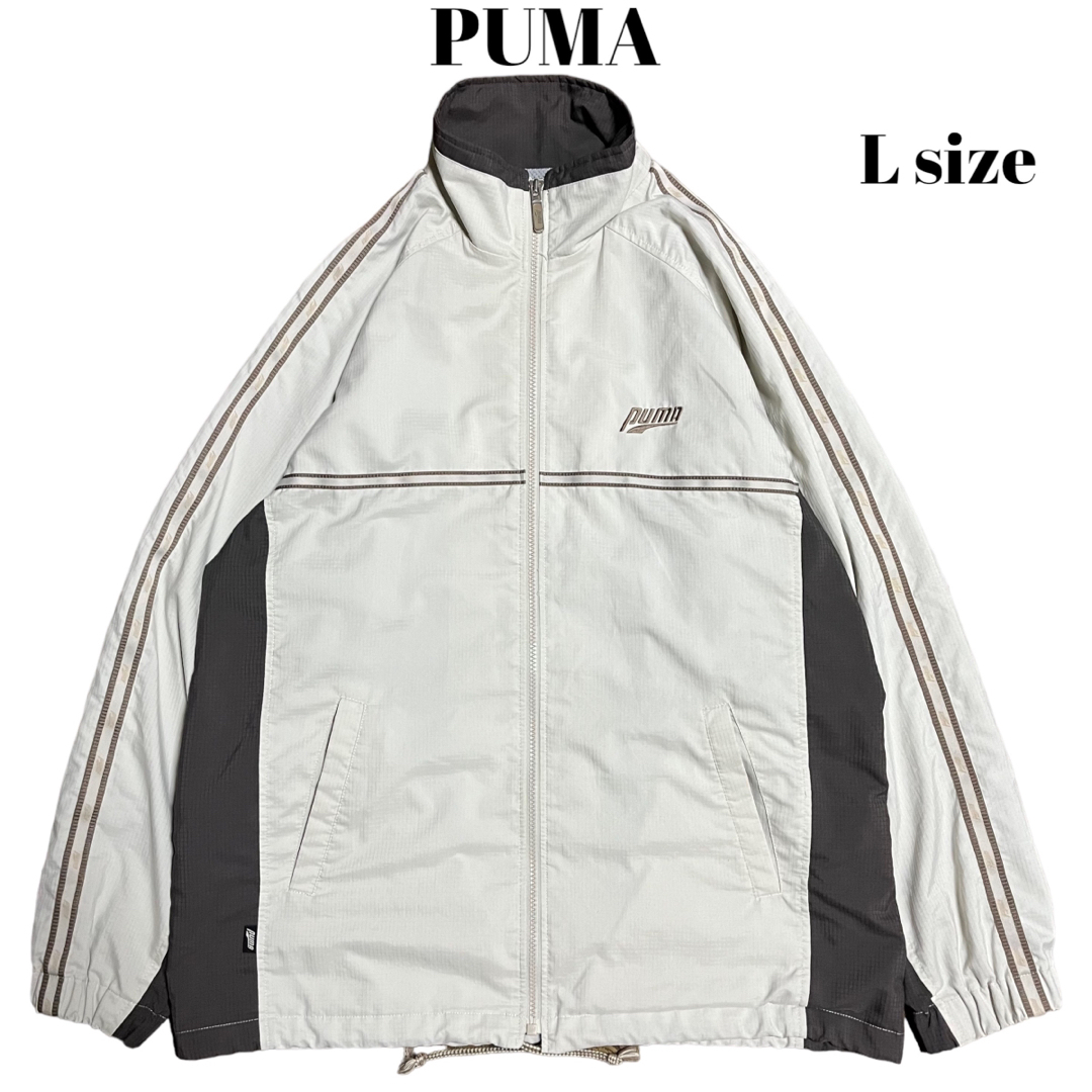 00’s PUMA トラックジャケット ワンポイント ホワイト Y2K