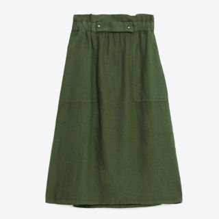 ザラ(ZARA)のZARA リネンスカート(ひざ丈スカート)