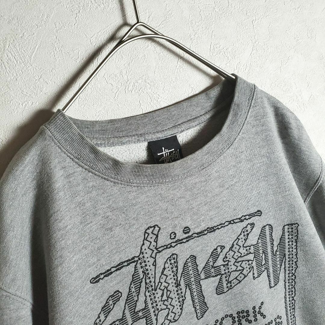 《USA製》stussy☆ステューシー☆M☆グラフィックロゴ☆グレー☆灰